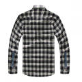 100% cotton black white flannel shirt